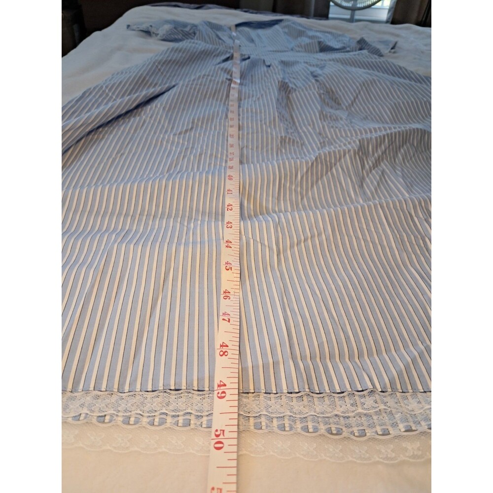 J.Crew Wren Lace-Trim Shirtdress in Stripe Blue White CK807 $188  Size 10NWT - Picture 11 of 13